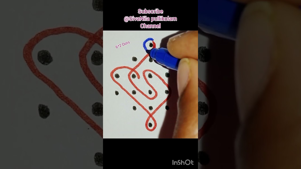 6*2 Dots @ Very Easy Sikku kolam / 1 Minutes kolam/ simple pullikolam / shorts ✍️..