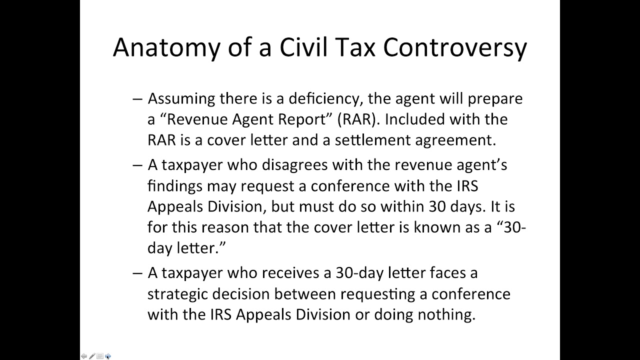 Tax Law: Anatomy of a Civil Tax Controversy with an Introduction to IRS Appeals