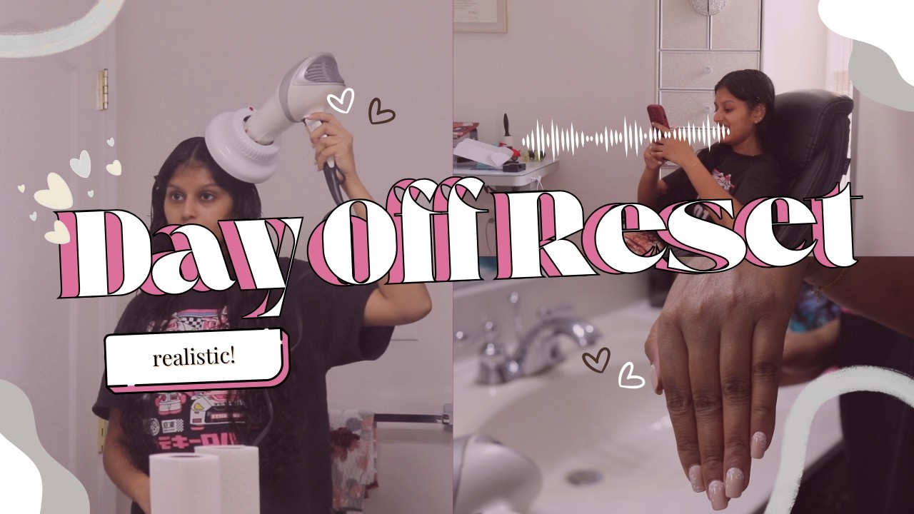 WHAT I DO ON MY DAY OFF (REALISTIC) | wavy hair refresh tutorial | bathroom cleaning