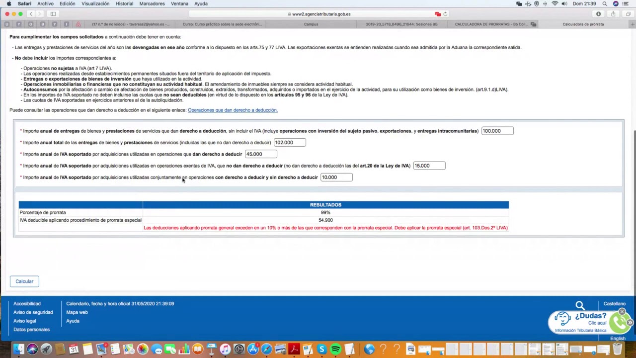 CALCULADORA DE PRORRATAS