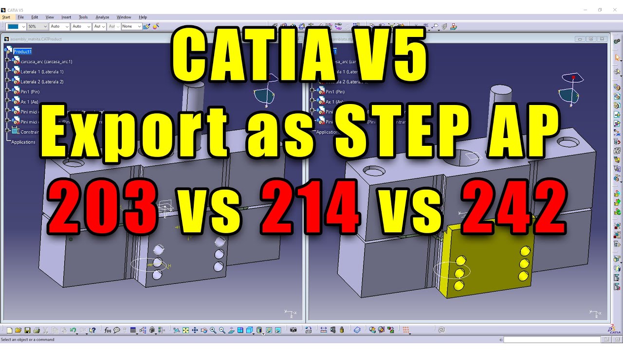 CATIA V5 - Export as STEP AP 203 vs 214 vs 242