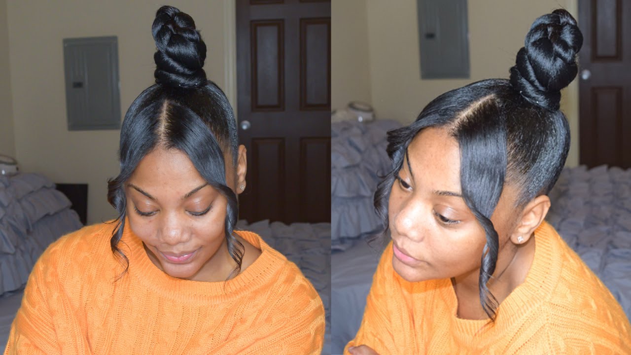 $3 Ninja Bun and Bang Hairstyle