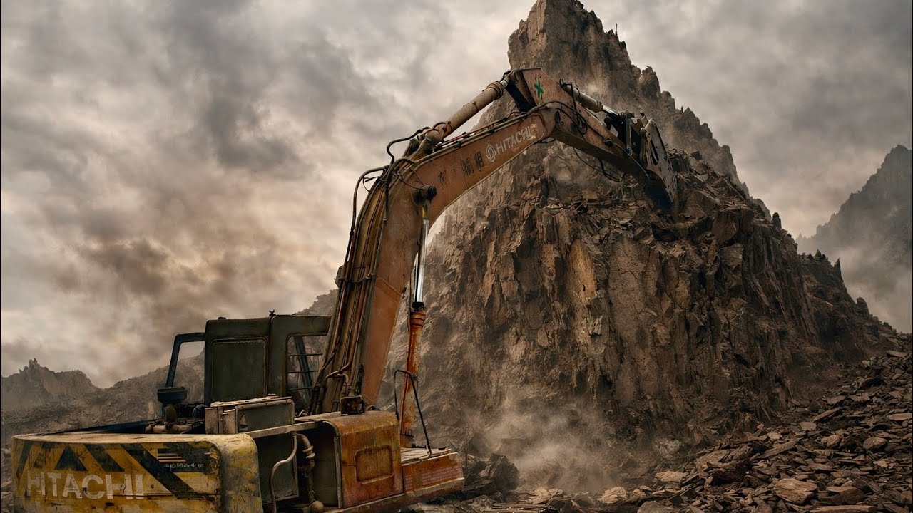 HILL DESTRUCTION: How to Break a Hill with an Excavator Machine! #excavators #stonemachinery #jcb