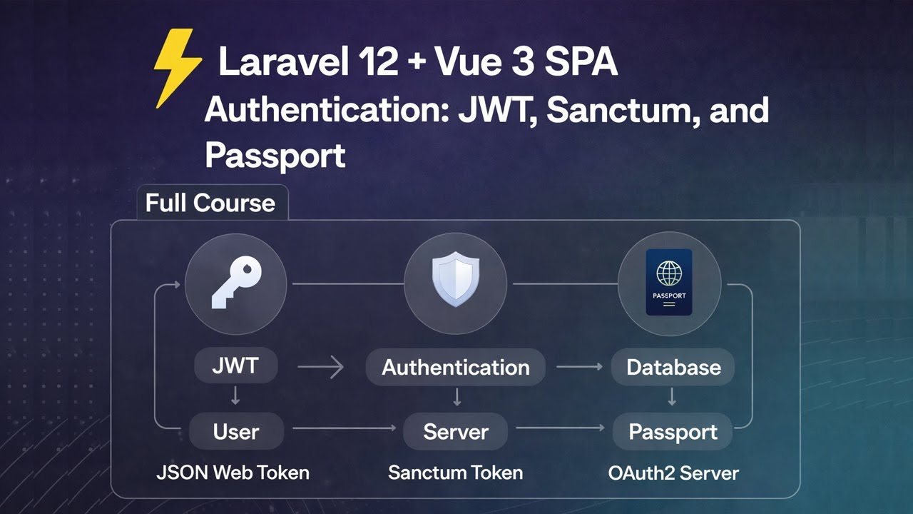 Laravel 12 + Vue 3 SPA Authentication – JWT vs Sanctum vs Passport Full Course
