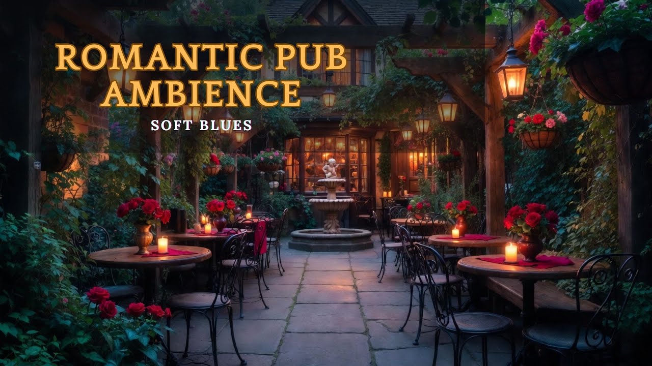 English Beer Garden 💘 Soft Blues & Romantic Evening Ambience