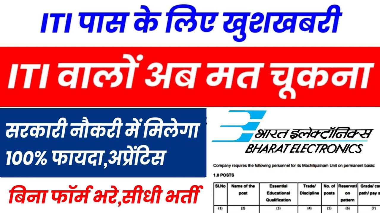 BEL से निकली भर्ती✅ ITI latest vacancy 2022 | ITI Apprentice vacancy 2022 | ITI new vacancy 2022