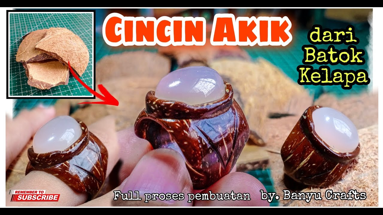Cara Membuat Cincin dari Batok Kelapa || Ring Cincin Akik