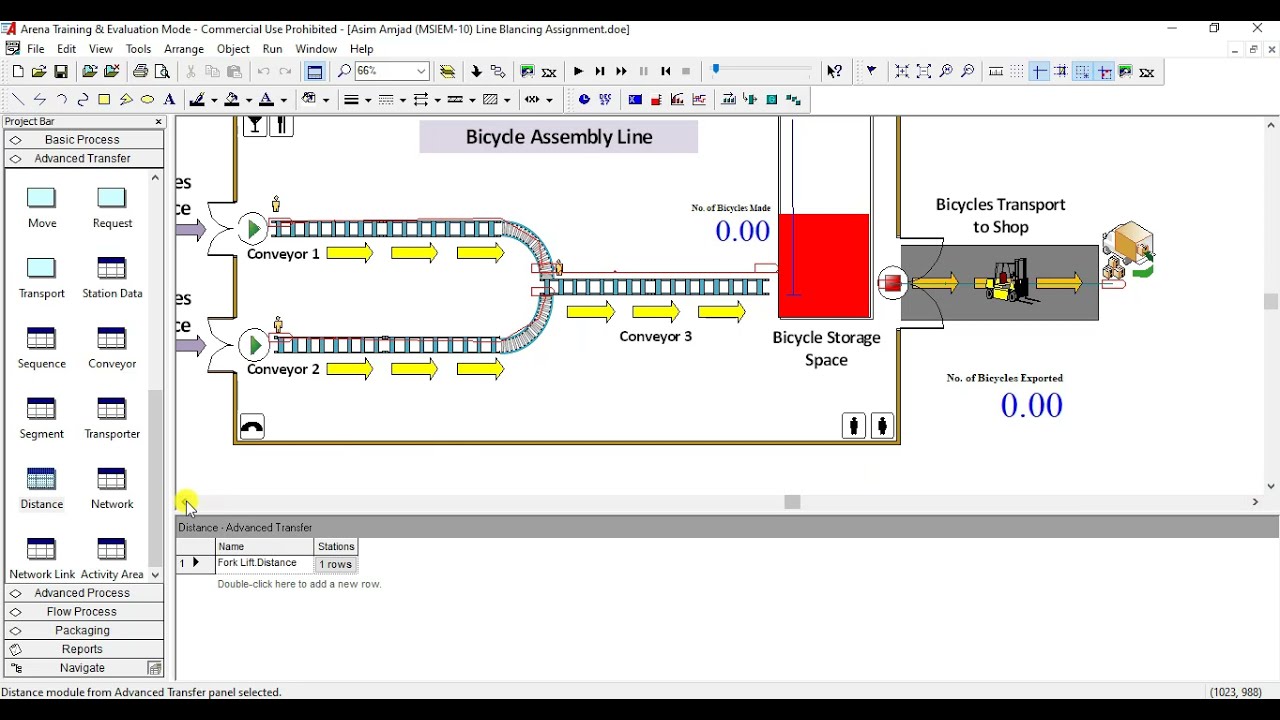 Bicycle Assembly Line using Arena | Simulation Project