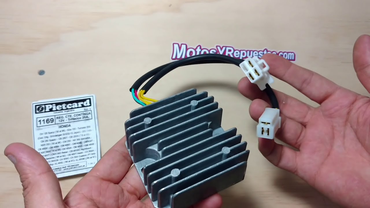 Como Adaptar un Rectificador de moto 6 hilos Pietcard 1169 Chile