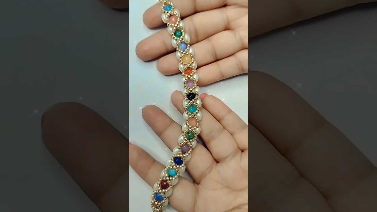 How To Make Bead Jewellery At Home || #shorts  #ytshorts #beadedbracelet