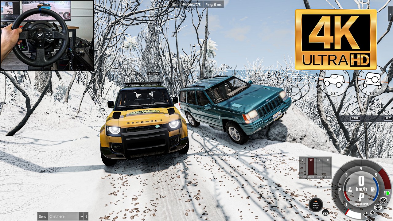 Jeep Grand Cherokee ZJ & Land Rover Defender L663 - BeamNG.Drive (Thrustmaster T300 RS)