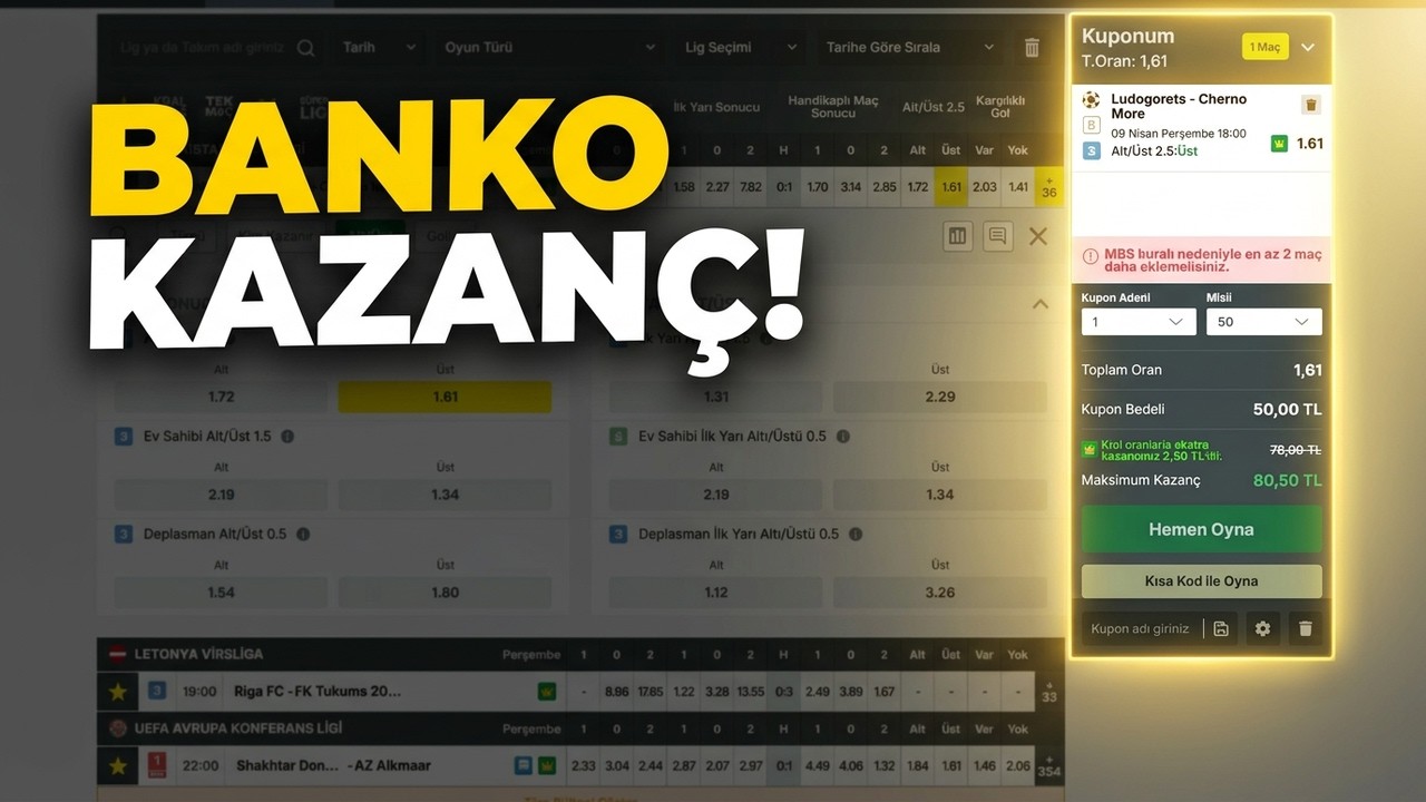 BU MA&Ccedil;LARLA HERKES KAZANIR | 9 Nisan Perşembe 2026 Banko İddaa Tahminleri ve G&uuml;n&uuml;n Kuponu