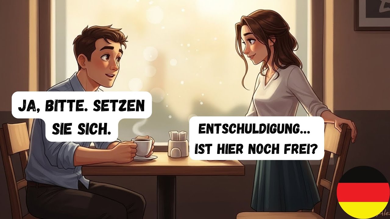 🇩🇪 Simple German Conversations for Beginners | A1–A2 | Im Café | Slow Dialogues