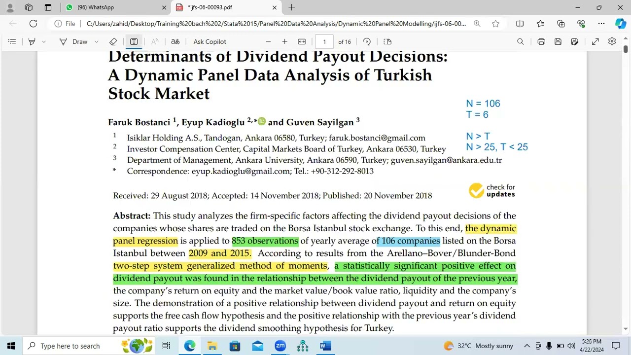 Stata Training Day-19: Overview of Dynamic Panel Data part 1