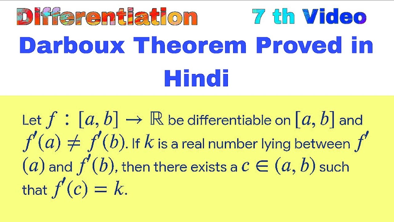 Darboux Theorem Proved in Hindi