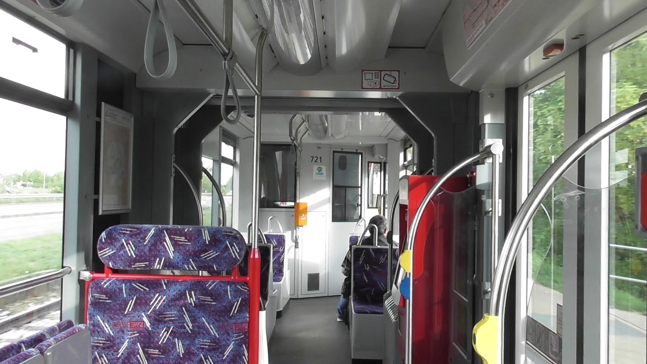 Erfurt Mitfahrt im Combino Aveniostyle 721 auf der Linie 3 von Berlinerstr  bis Europaplatz