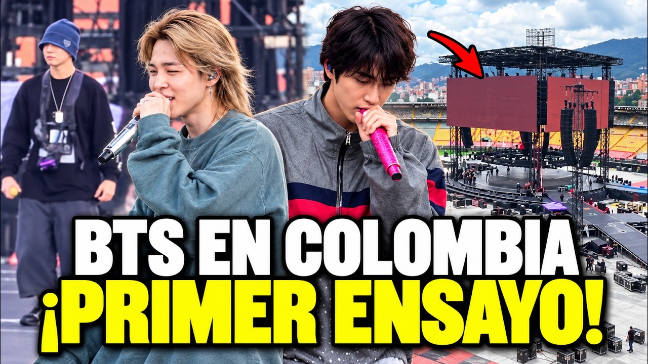 BTS EN COLOMBIA: PRIMER ENSAYO EN EL ESTADIO &iexcl;PRUEBAN SONIDO Y BAILE!