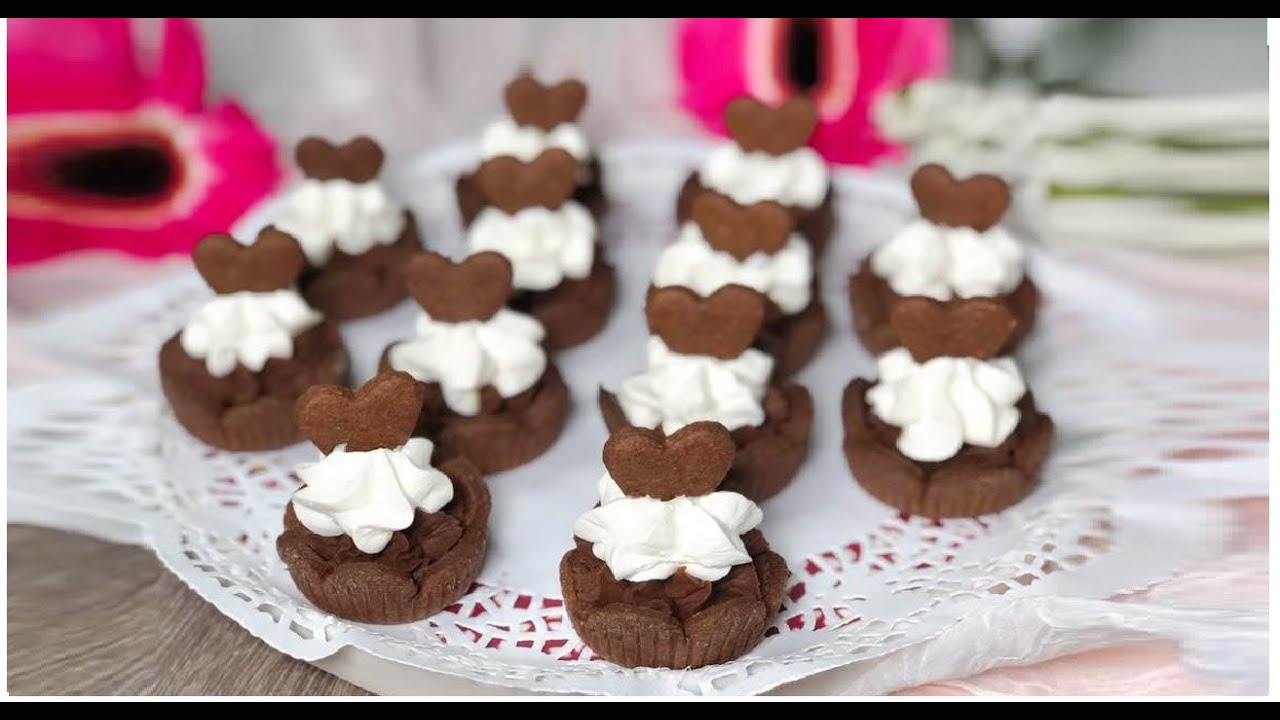 TARTELLETTE CIOCCOLATO E PANNA  - CESTINI DI FROLLA SPECIALE  Festa della Mamma