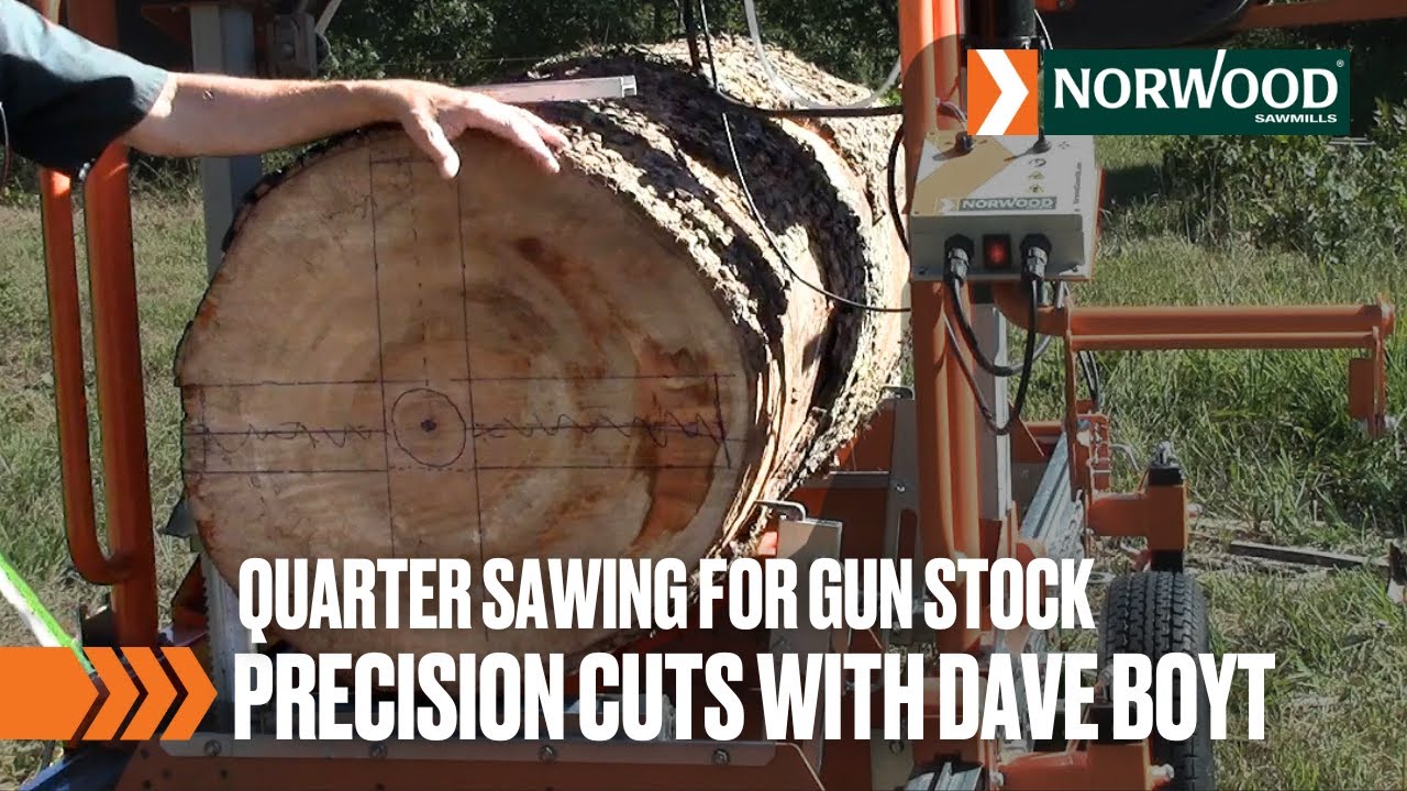How to Quarter Saw Gun Stock Wood | Dave Boyt & Norwood Sawmills