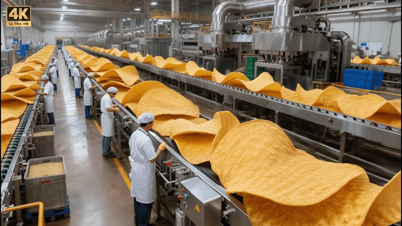 Inside a Mexican Tortilla Chip Factory: From Masa Dough to Crunchy Triangles (Full Process)