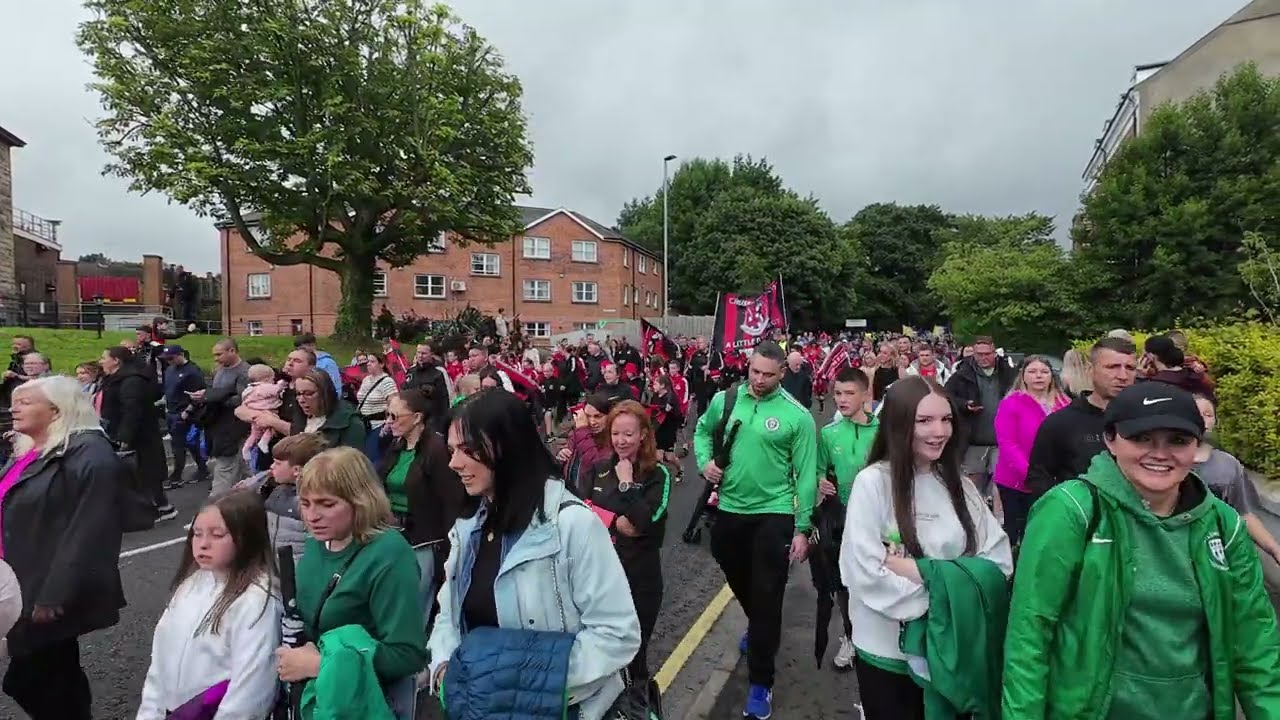 The Foyle Cup City Centre Parade, Londonderry, Northern Ireland  Part One, Watching the Parade Going