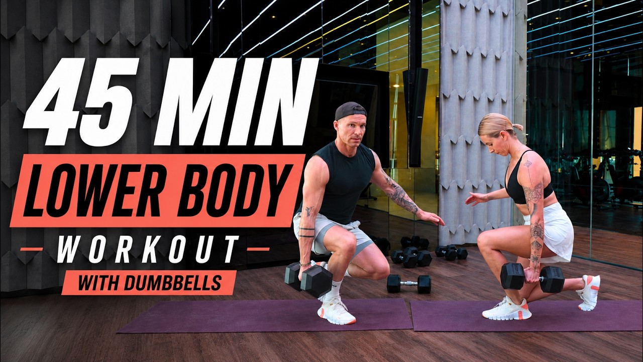 45 Min LOWER BODY WORKOUT with DUMBBELLS | Build Strength & Muscle