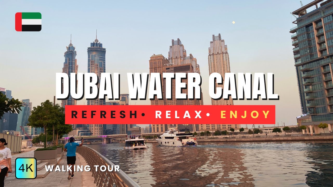 Dubai Water Canal Walking Tour [4K] | Refresh • Relax • Enjoy | No Talking | 2025, UAE 🇦🇪