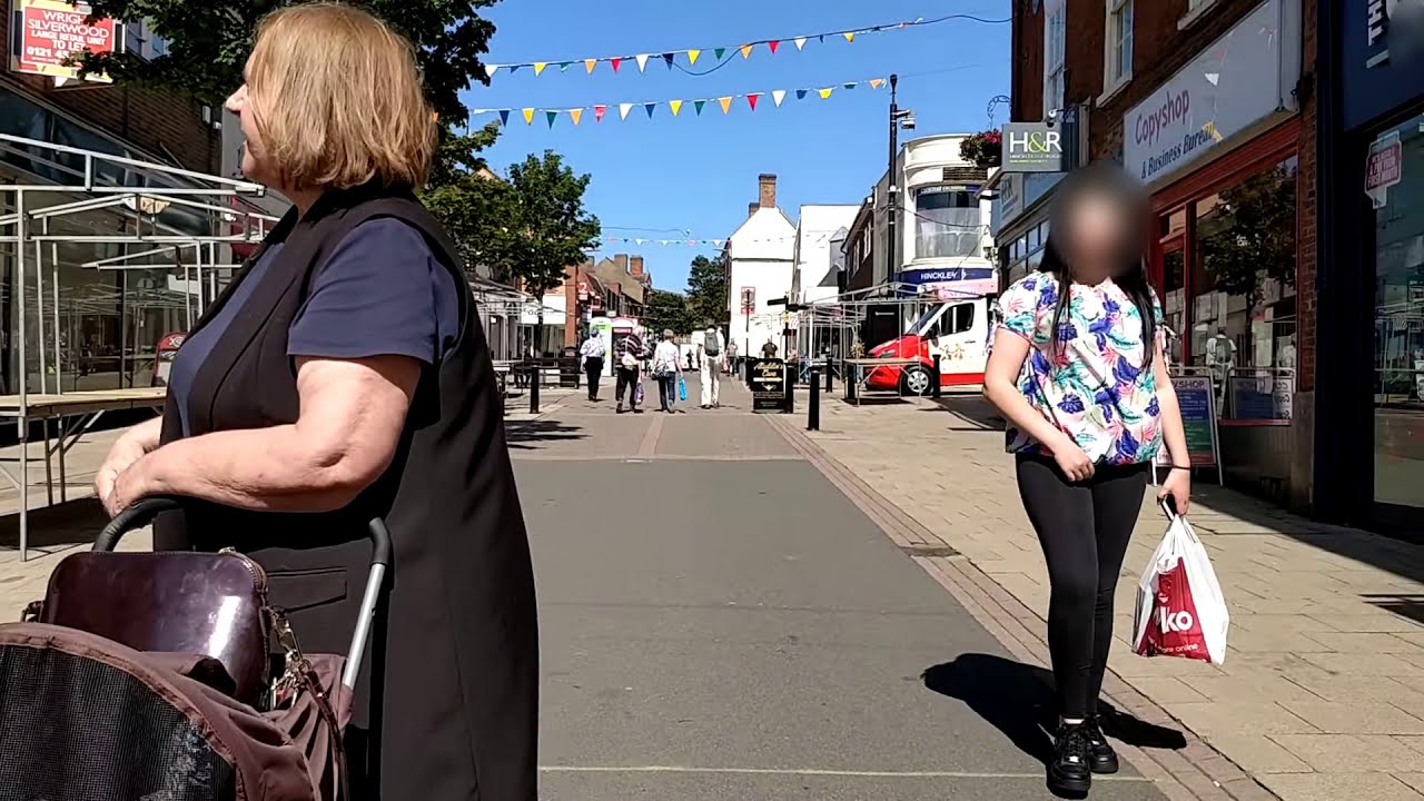 Hinckley Town centre,  castle street on a sunny summer evening