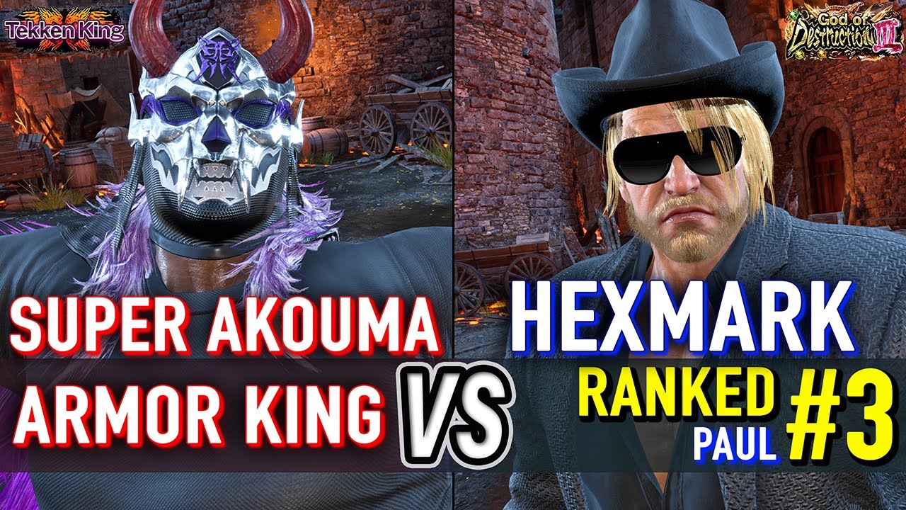 T8 🔥 SUPER AKOUMA (Armor King) vs HEXMARK (#3 Ranked Paul) 🔥 Tekken 8 DLC: Armor King day 1
