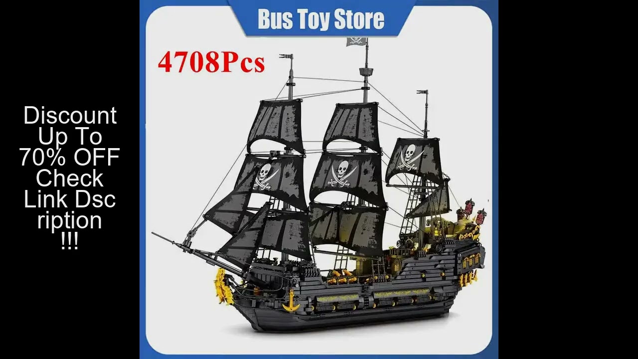 Black Pearl Pirate Ship Model Movie Skeleton Adventure Boat Assembly Bricks Set Kids 4708PCS Buildin