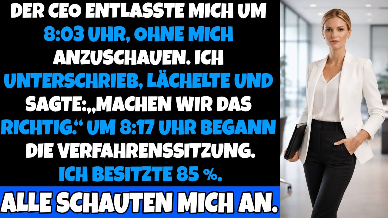 Der CEO feuerte sie – 14 Minuten später kontrollierte sie 85 % der Firma.