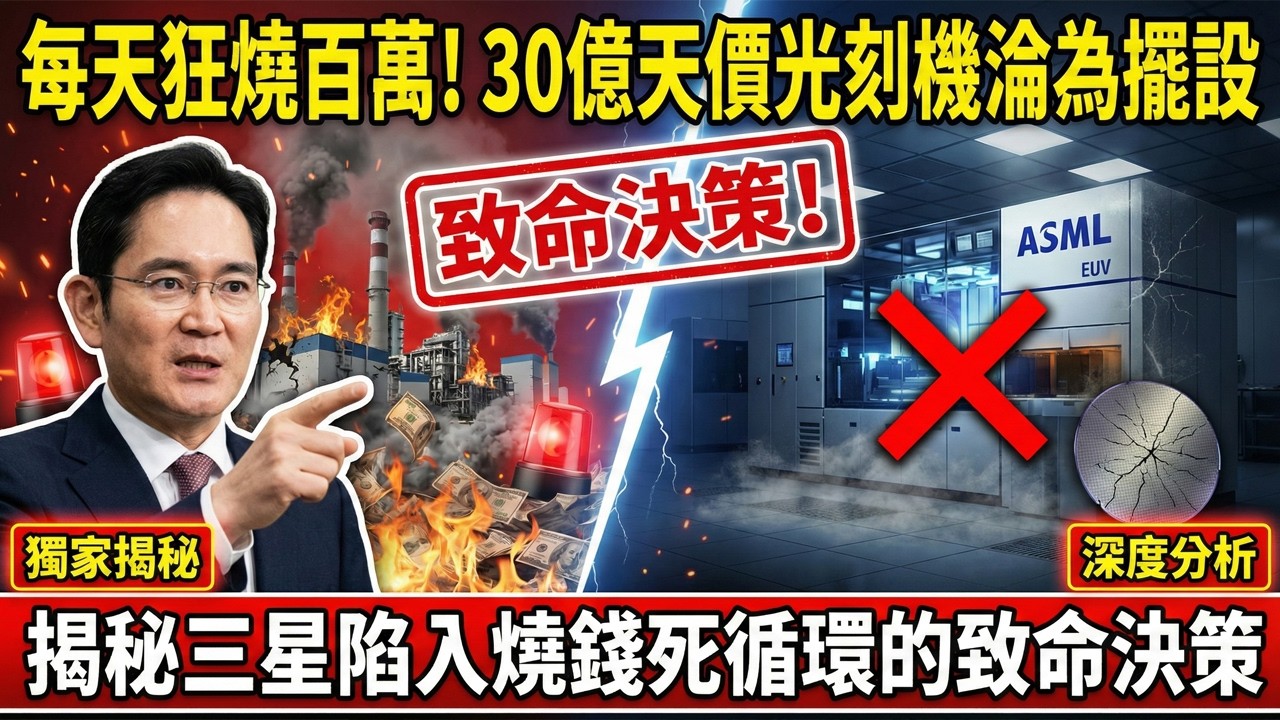 每天狂燒百萬！30億天價光刻機淪為擺設，揭秘三星陷入燒錢死循環的致命決策 #三星 #台積電 #阿斯麥 #天價光刻機 #半導體 #芯片製造 #燒錢陷阱 #致命決策 #三星芯片危機 #科技翻車 #良率翻車