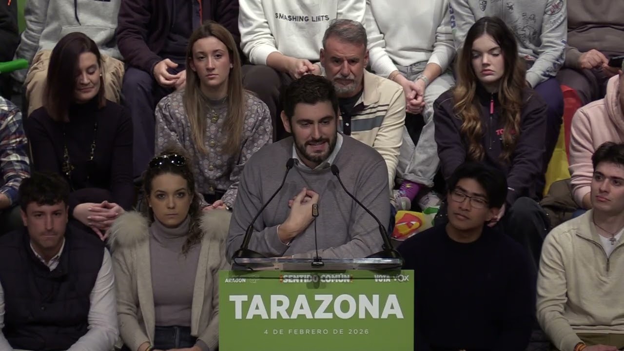 Mitín de Alejandro Nolasco (candidato a la presidencia de Aragón)