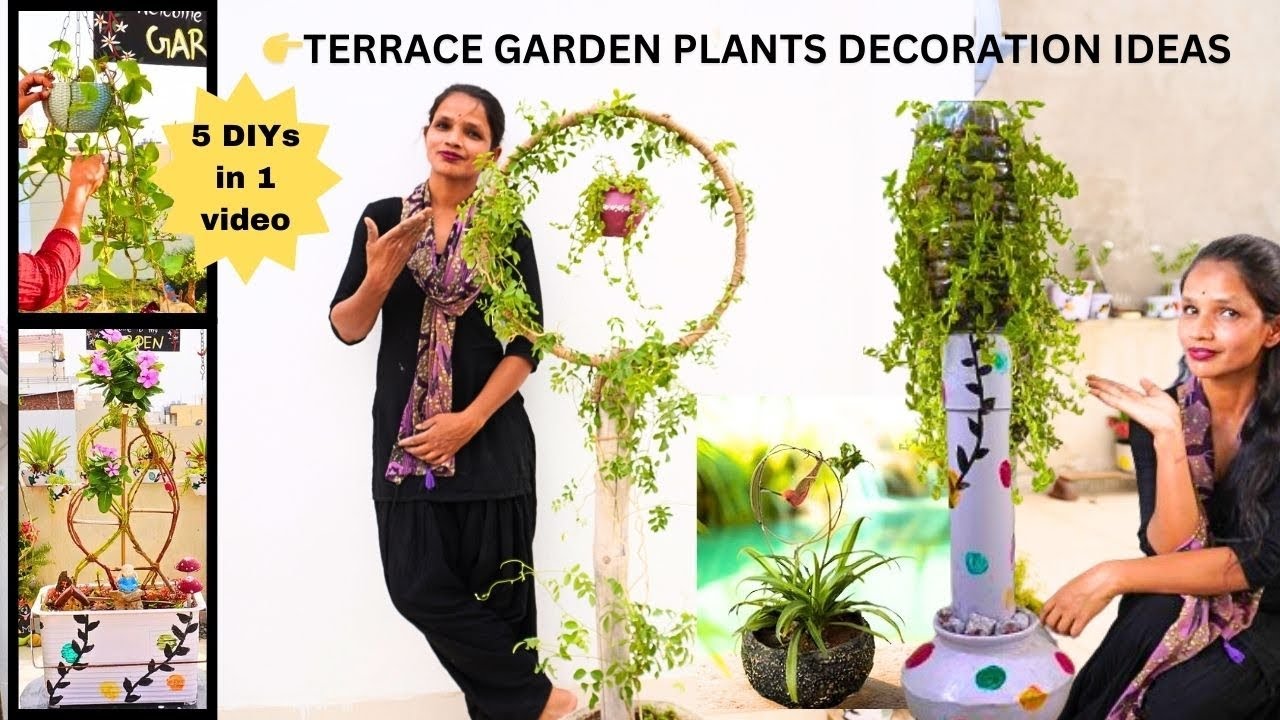 Vertical garden ideas for home |  Terrace Garden items with waste materials#diy#plantpots #garden