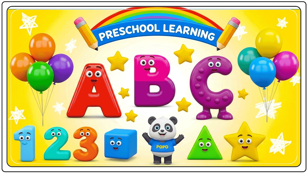 Preschool Learning activities for 3 year olds at home | Learn ABC Phonics Shapes Numbers Colors 🌈