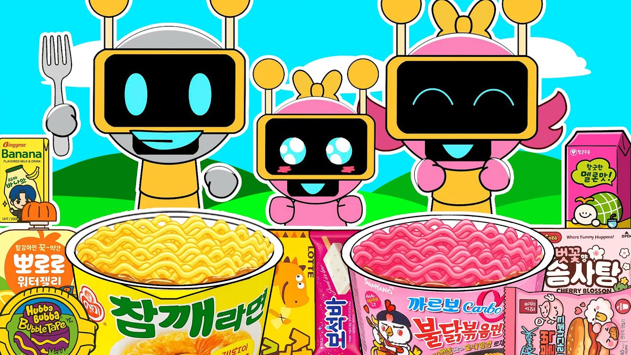Funbot Family Convenience Store Yellow Pink Food Mukbang | Incredibox Sprunki Animation | ASMR