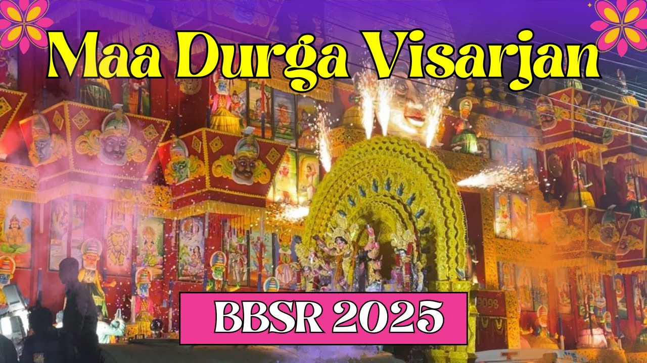 Maa Durga Visarjan 2025 🥰| Bhubaneswar | DJ Ban 😔 | Real Emotions, Energy & Devotion 💫