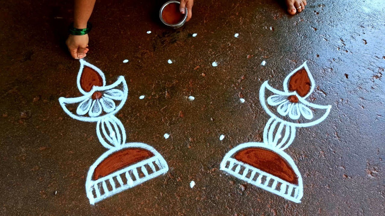 Karthigai Deepam2023  kuthu villaku kolam|5*3Karthika masam muggulu|deepam muggulu|Beautifulrangoli