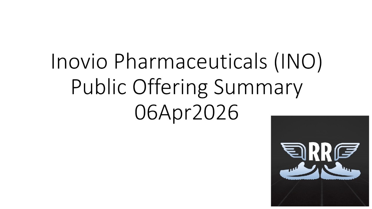 Краткое описание публичного размещения акций компании Inovio Pharmaceuticals (INO) от 6 апреля 20...