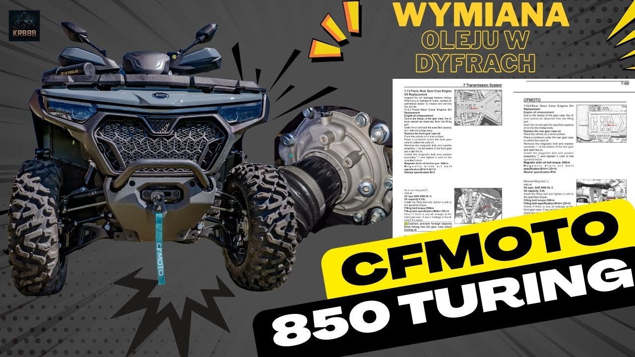 CFMOTO 850 Gen 3 – wymiana oleju w dyfrach | Mocowanie płyty pod pług - F&R  Differential Oil Change