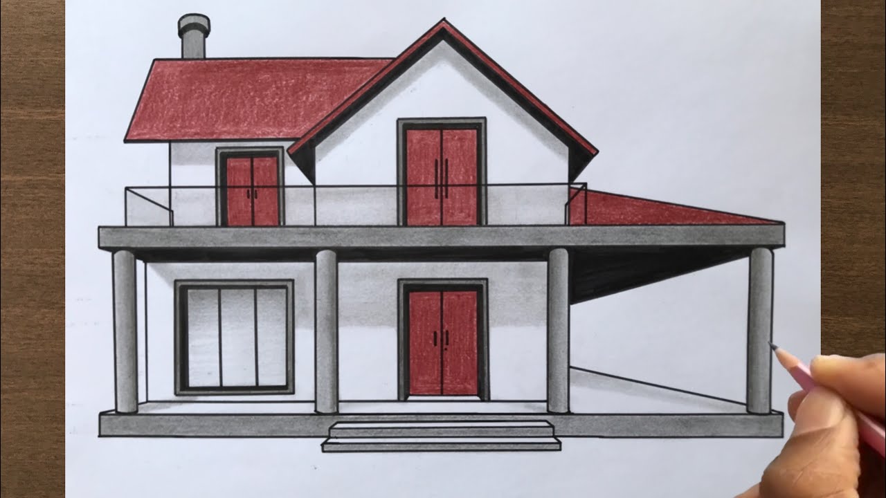 How to Draw a House in 1 Point Perspective