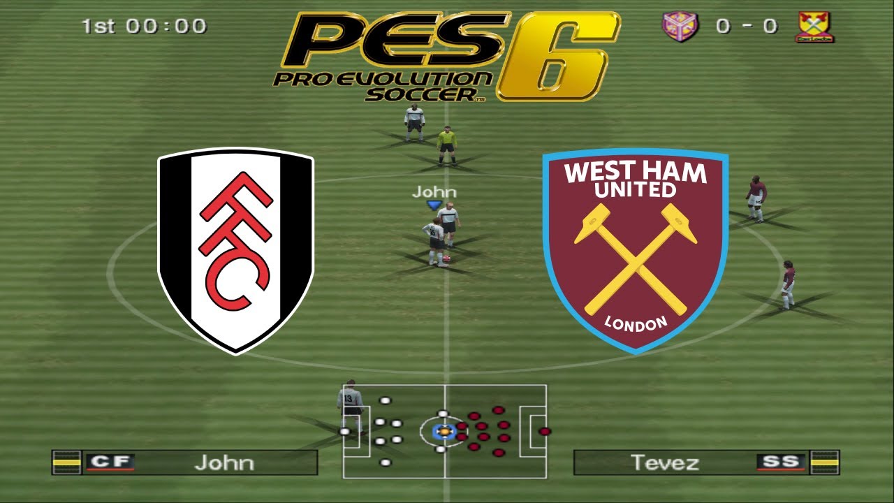 PES 6: Fulham vs West Ham United - Pro Evolution Soccer 6 Gameplay