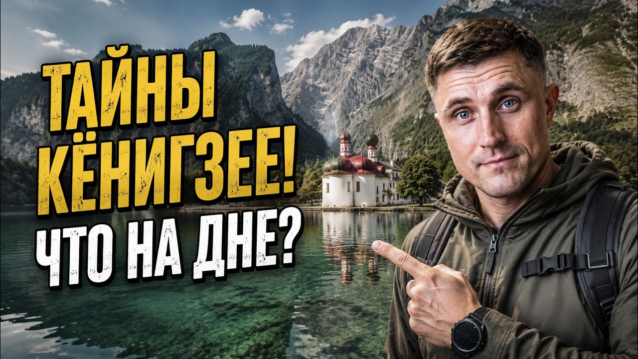 Кёнигзее - Альпийский фьорд. Т..п на дне озера. Самый высокий водопад Германии.