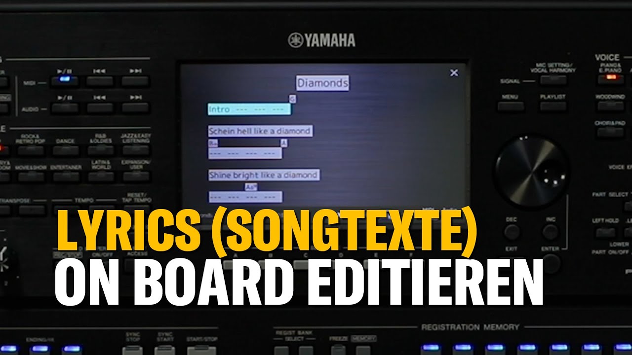 Yamaha-Keyboards: Lyrics (Songtexte) eines Midifiles On Board editieren