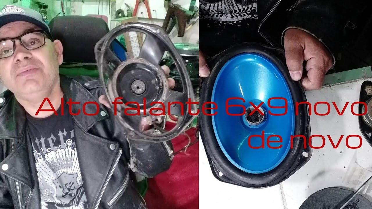alto falante de 6x9 recuperando passo a passo com o cone azul