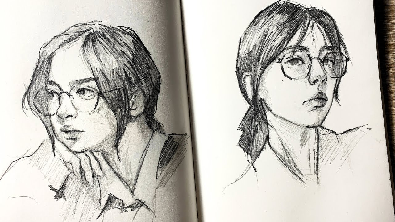 Real Time portrait sketch Tutorial / Loomis method demo