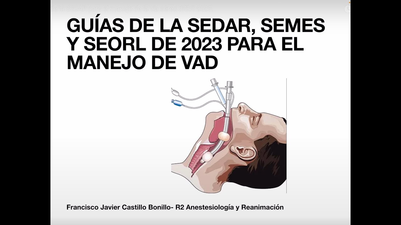 Guía de la SEDAR para el manejo de la vía aérea difícil 2023.