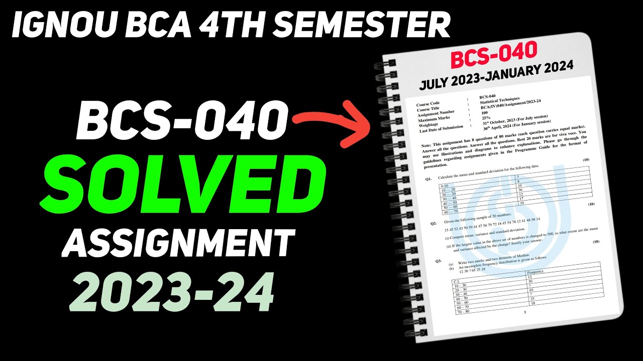 BCS-040 Solved Assignment 2023-24 (July-January) || IGNOU BCA 4th Semester