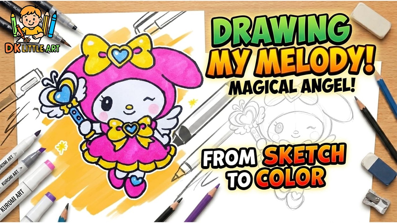 How to Draw My Melody Step by Step  \Easy Drawing | Kids Art Tutorial