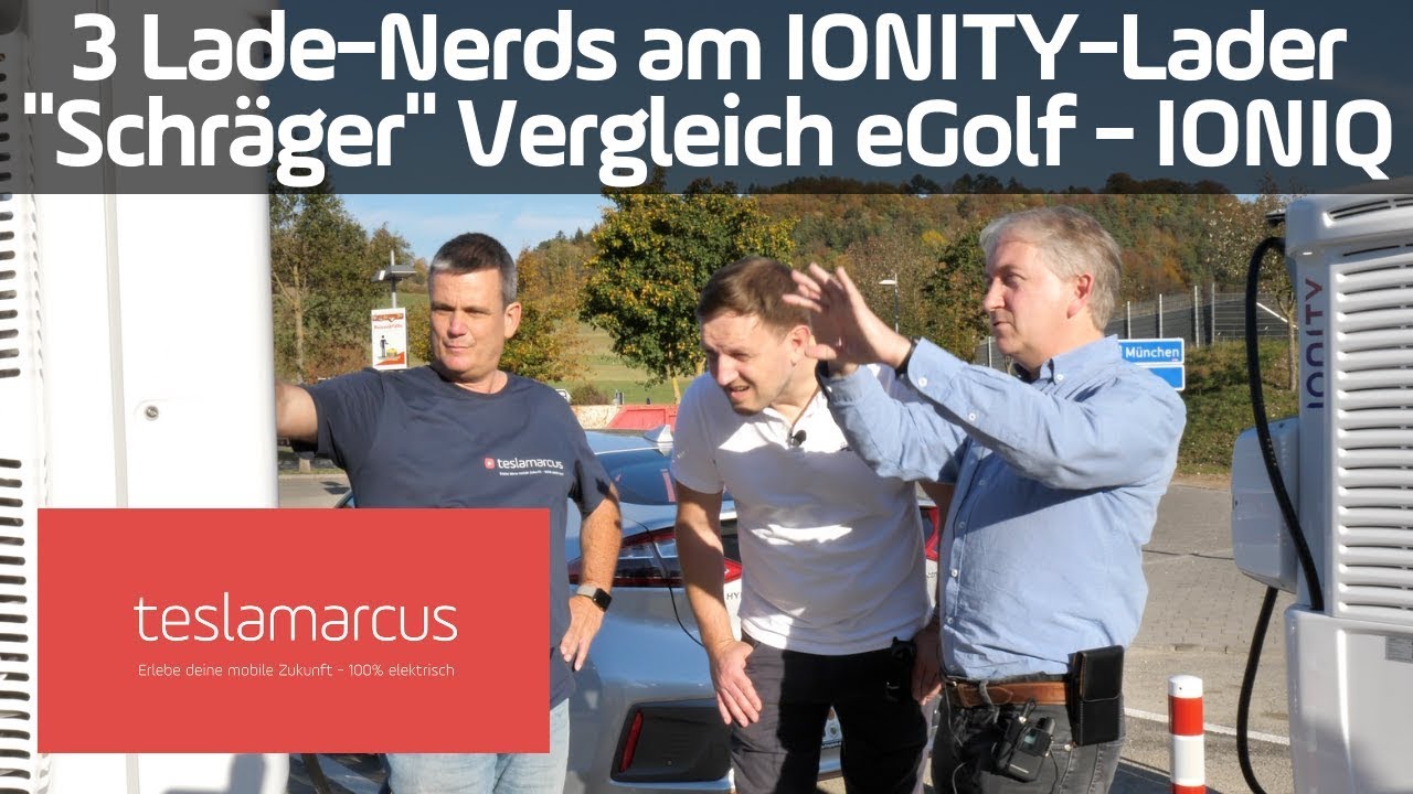 Wie schnell laden eGolf und IONIQ am IONITY-Lader? Langweiliges Lade-Video mit E-Nerds.